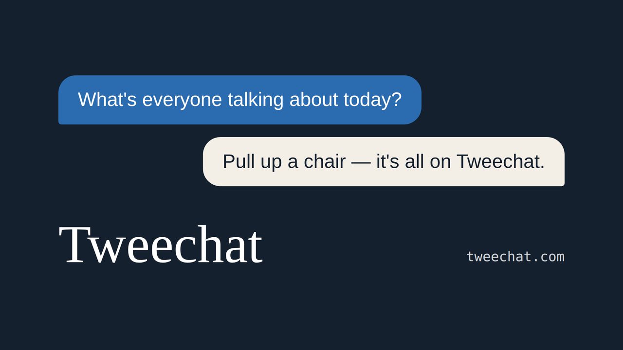 Two chat bubbles above the Tweechat name